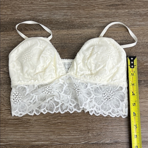 Aerie Lace Longline Bralette Set – White & Burgundy | Size S/P - Picture 9 of 9